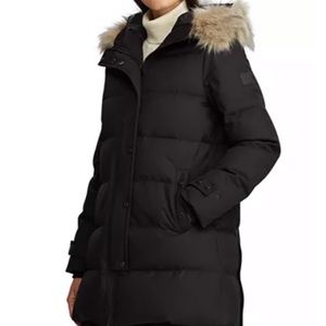 Ralph Lauren Faux-Fur-Trim Hooded Down Puffer Coat